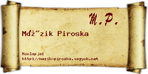 Mázik Piroska névjegykártya